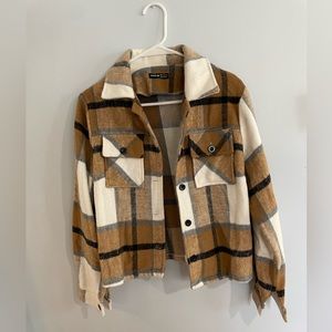 SHEIN flannel cropped jacket